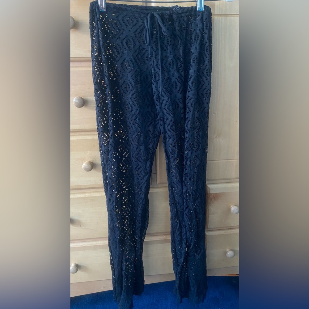 Becca by Rebecca Virtue Black Cover-up Lace Pants